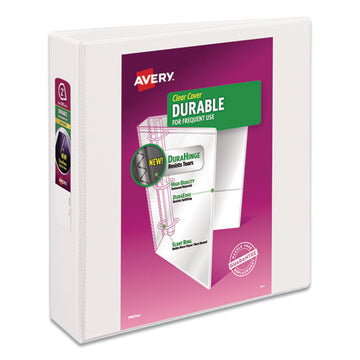 Avery® Durable View Binder With Durahinge And Slant Rings, 3 Rings, 2" Capacity, 11 X 8.5, White, 4-pack freeshipping - TVN Wholesale